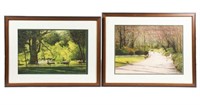 Pair of Park Scene Harold Altman Lithographs.