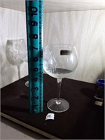 8" Wine Glasses Toscany Hand Cut (2)