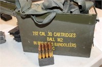 192 rds .30-06 M1Ammo with Clips, Bandoleers &Can