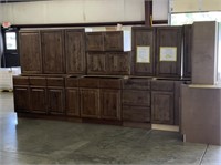 13pc Mocha Distressed Solid Wood Kitchen Cabinet
