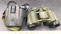 (2) Binoculars, Bushnell & Pentax