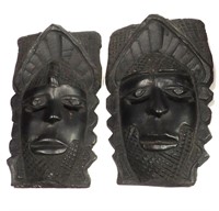 Vintage Carved Wood Tribal Masks 6" x 3"