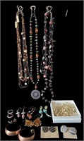 Assorted Beaded Jewelry and Pins