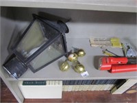 Misc. Shelf Lot-Outside Pole Light,Roller Wheels,