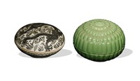 Two Chinese Porcelain Seal Boxes, 19th Century