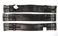 3 Black English Leather Dressage Girths 26"