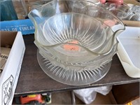 Stack of Vtg Glass Bowls & Platter