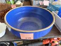 Large Blue Stoneware Bowl
