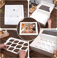 6PCS White Cupcake Boxes