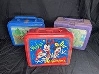 Barbie Animaniacs and Mickey mouse lunch boxes