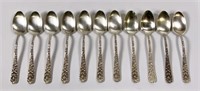 Sterling silver 286g. Stieff Rose - 11 teaspoons