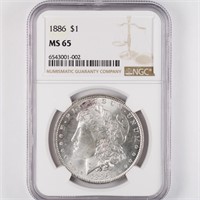 1886 Morgan Dollar NGC MS65