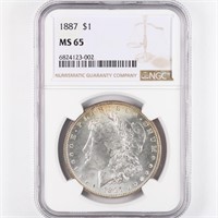 1887 Morgan Dollar NGC MS65