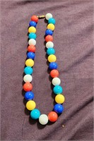 Vintage Rainbow Plastic Gumball Choker Necklace