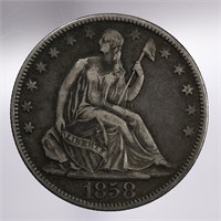 1858-O Seated Liberty Half Dollar 50c