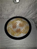 Correira Art Glass Bowl Amber Palm Leaves bowl