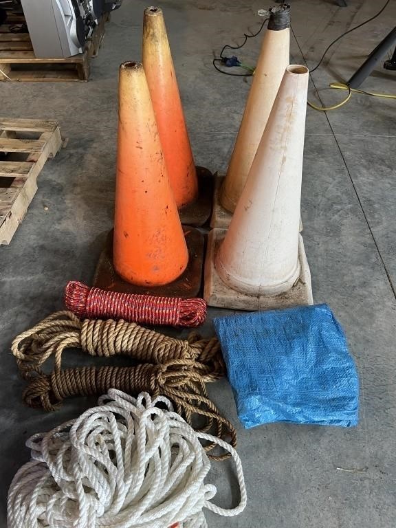 4 Cones, Rope and Small Tarp