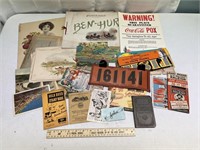 Assorted Paper Advertising & 1951 WI Deer Tag