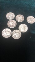 Lot of  7 Silver Quarters 1947
