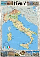 Laminated Italy Map Poster