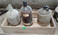 Gallon Glass Jug, Brown Zinc Sulfate Bottle, Shoul