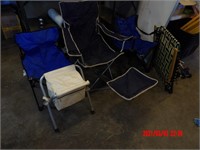 4 LAWN CHAIRS & FOLD UP COOLER