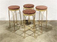 Set of Four Twisted Leg Ice Cream Parlor Stools