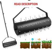 17-Inch Manual Rolling Lawn Aerator  39 Spikes
