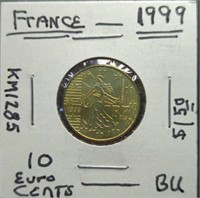 Uncirculated 1999 French coin