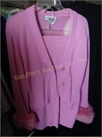 2 pc Toula Sweater w/ faux fur cuffs & skirt size