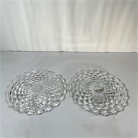 Set of Clear Glass Serving Plates