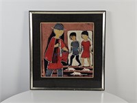 Pied Piper Framed Batik Fibre Art