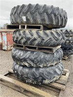 Set of (4) 16.9R38 Tractor Tires and JD Rims