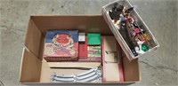 Box Of Assorted Model Train Scenery Accessories