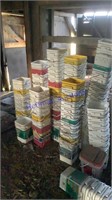 Stacks of square pails, complete