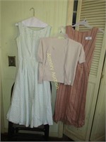 1 brown stripe and 1 green lace 1950's ladies