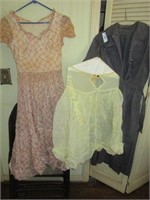 1 grey and I organdy w/slip 1950's ladies dress