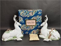 Palais de Versailles Porcelain Stag Box with Scoop