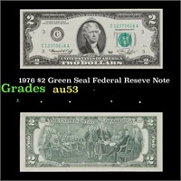 1976 $2 Green Seal Federal Reseve Note Grades Sele