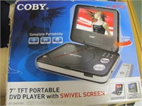 Coby 7" portable dvd player w/ swivel screen WORKS