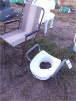 Handicap Elevated Toilet Seat, Folding Metal