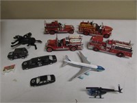 toy firetrucks,airplane,presidents limo