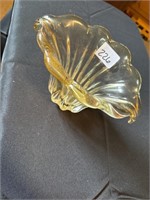 Amber Glass Fountain Vase