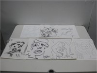 Assorted 9"x 12" Hand Drawings