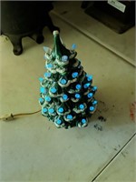 Vintage Ceramic blue lit Christmas tree