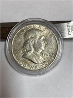 1960 d Franklin silver half dollar
