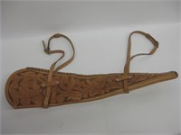 Tooled Leather Rifle Scabbard - 28" Long