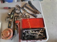 Tools - pipe wrench,  pliers, screwdrivers,