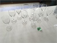 asst wine glasses