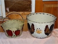 2 Painted pots country motif